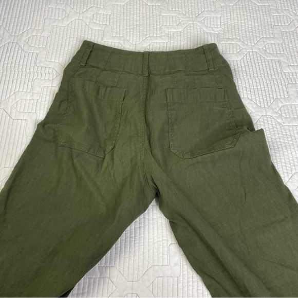 Maeve Anthropologie The Colette Wide Leg Pants Green Women’s Size 28 Pockets - Picture 11 of 11